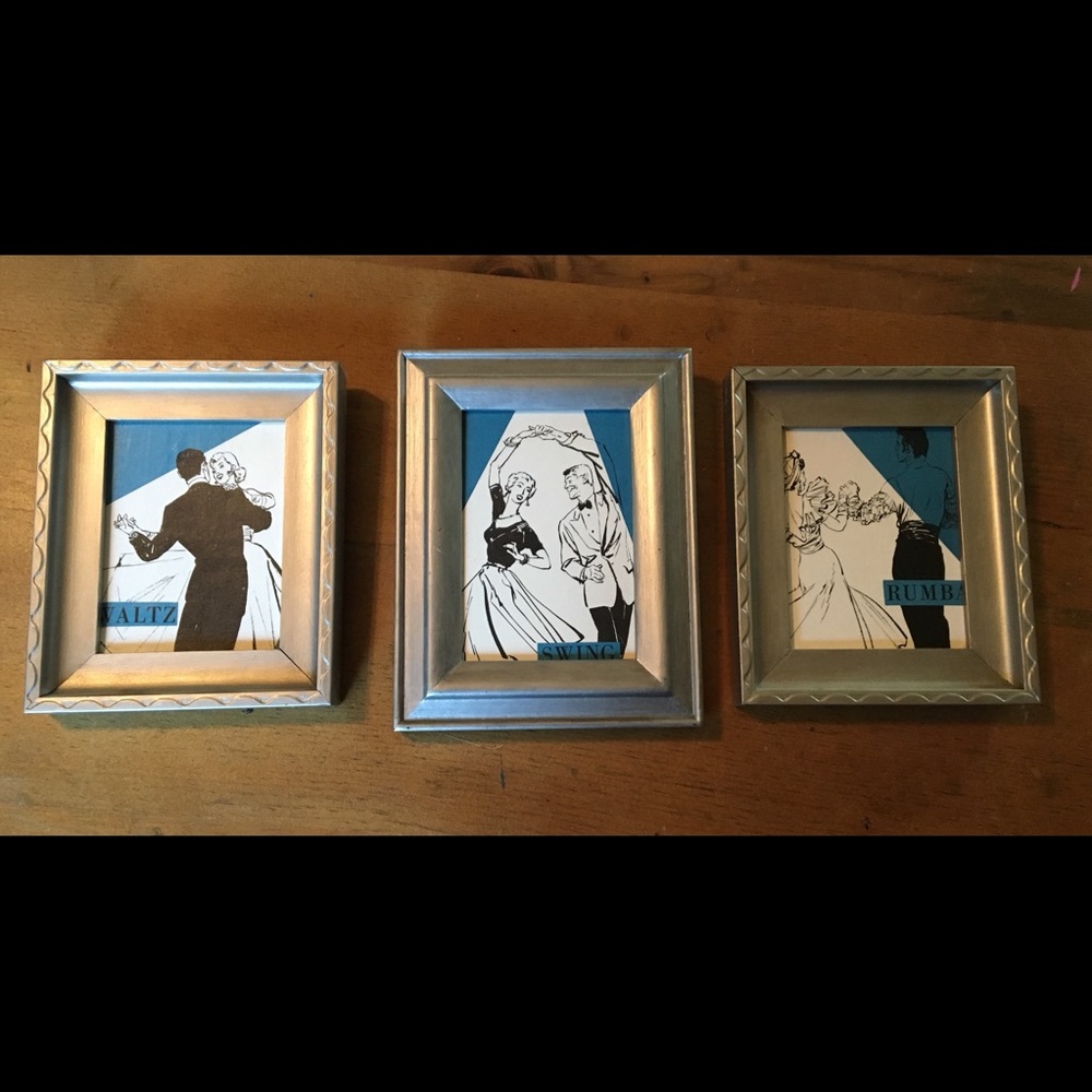 Framed vintage dance book pages